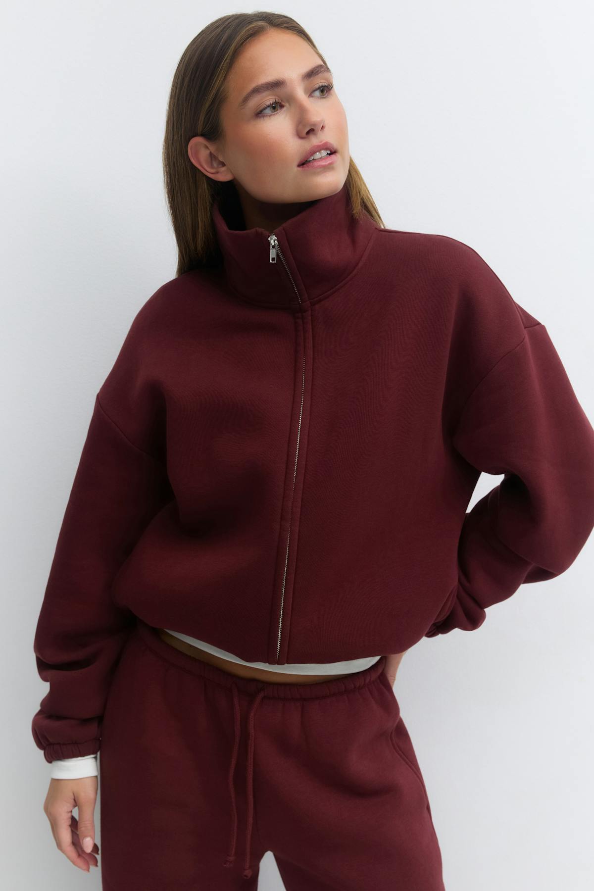 Soft sport zip sweater - Seal brown