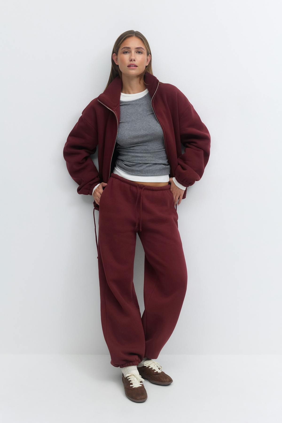 Soft sport zip sweater - Bordeaux