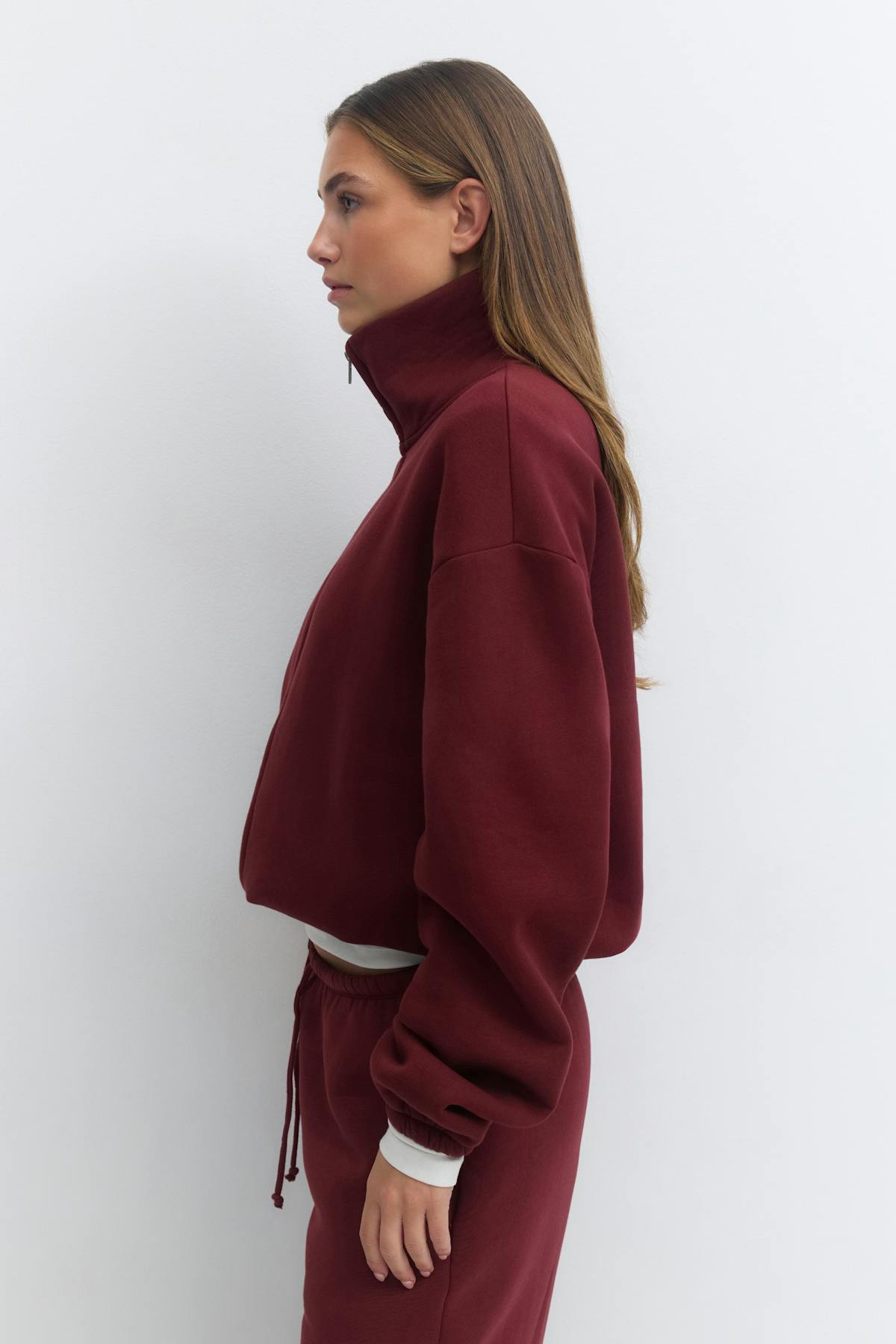 Soft sport zip sweater - Bordeaux