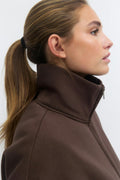 Soft sport zip sweater - Seal brown