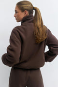 Soft sport zip sweater - Seal brown