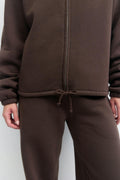 Soft sport zip sweater - Seal brown