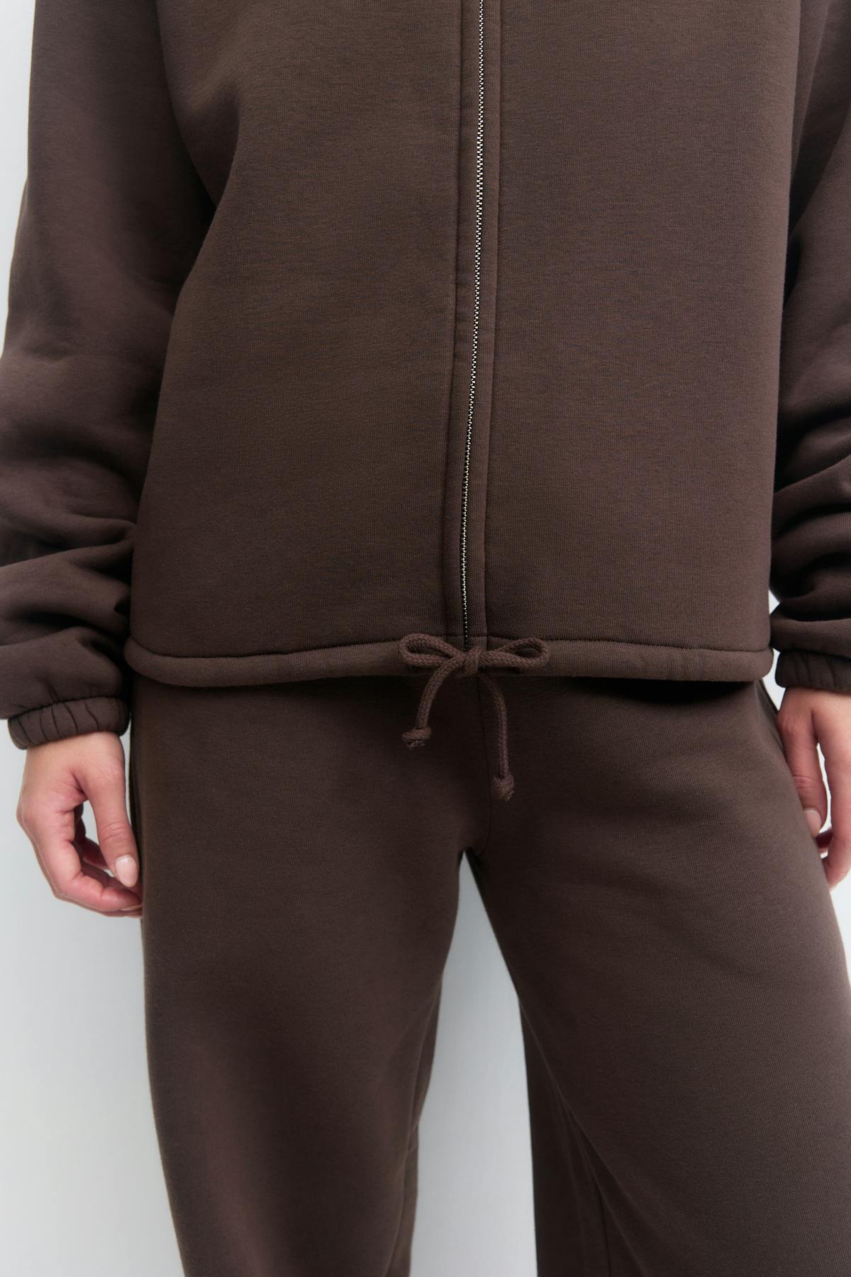 Soft sport zip sweater - Seal brown