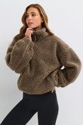 Half zip pile jacket - Gardenia