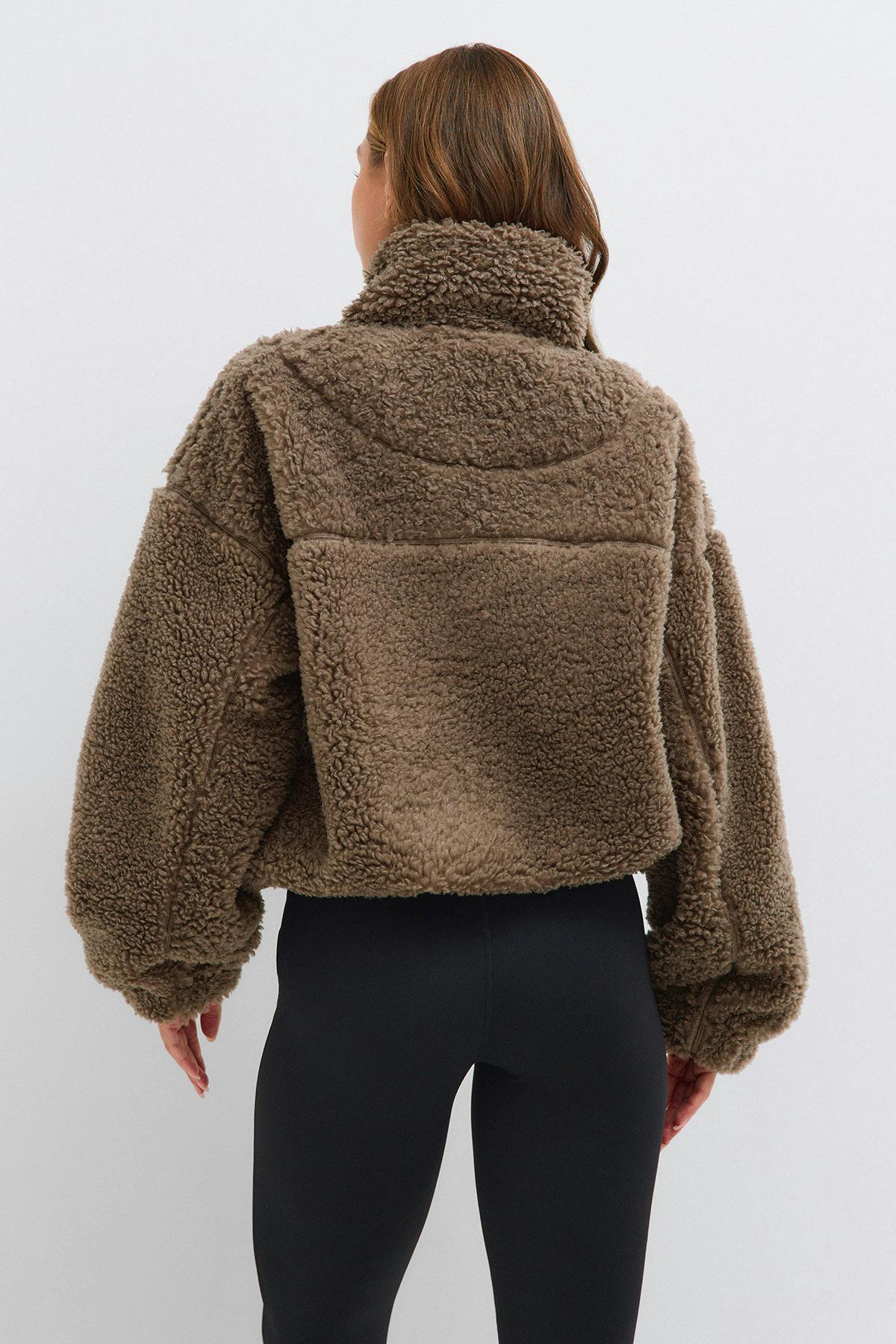 Half zip pile jacket - Falcon