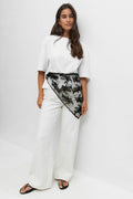 Embroidery hip scarf - Noir