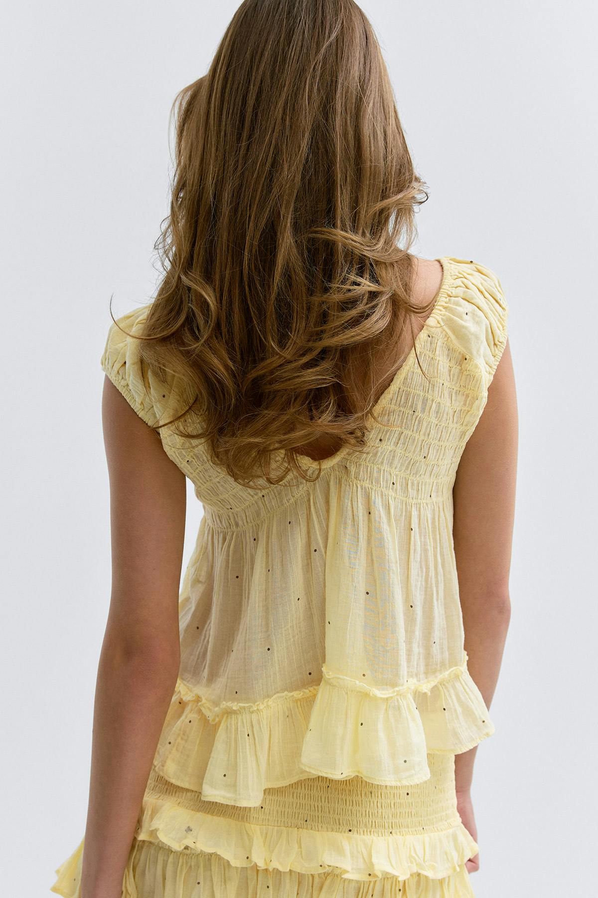 14+ sol blouse - Yellow dot