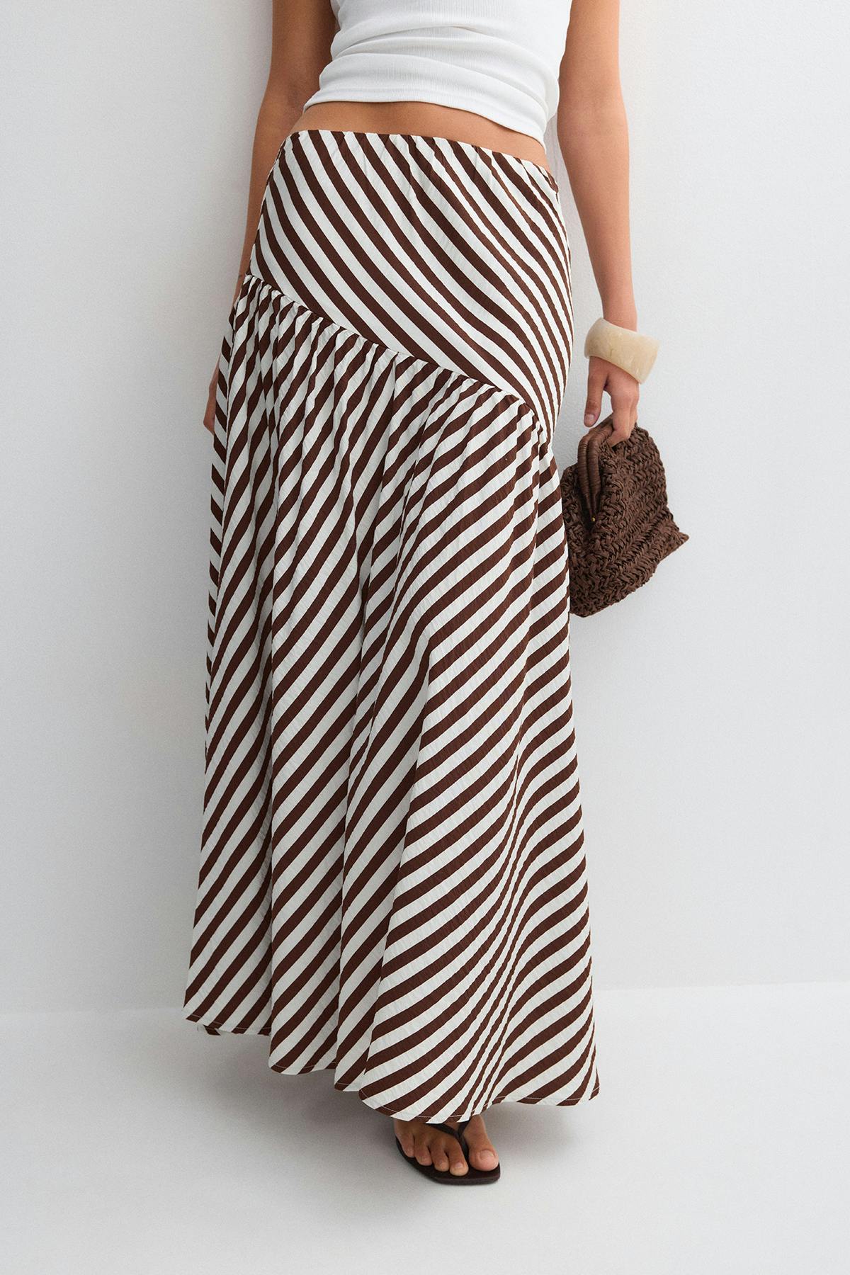 Dropped waist skirt - Blanc cassé