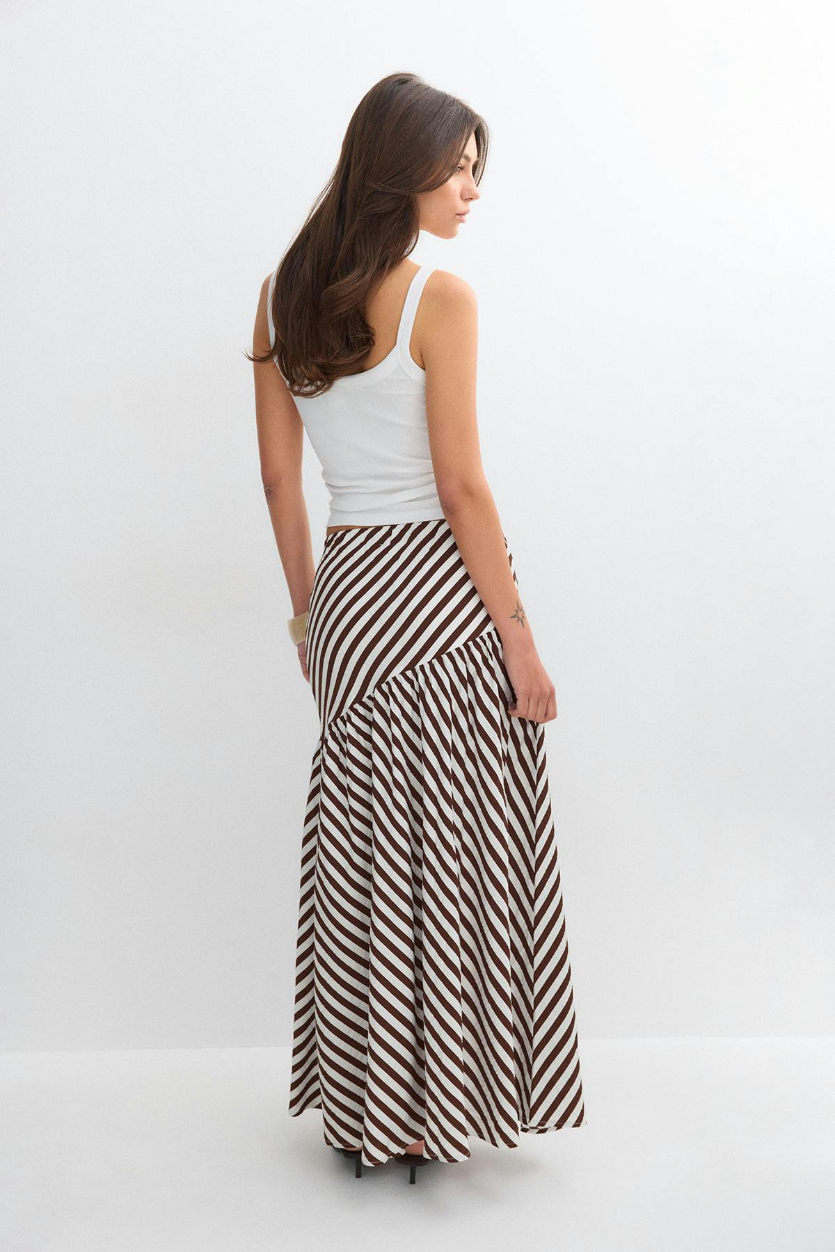 Dropped waist skirt - Blanc cassé