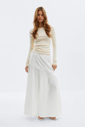 Dropped waist skirt - Creme