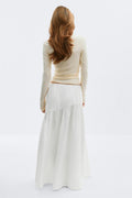 Dropped waist skirt - Creme