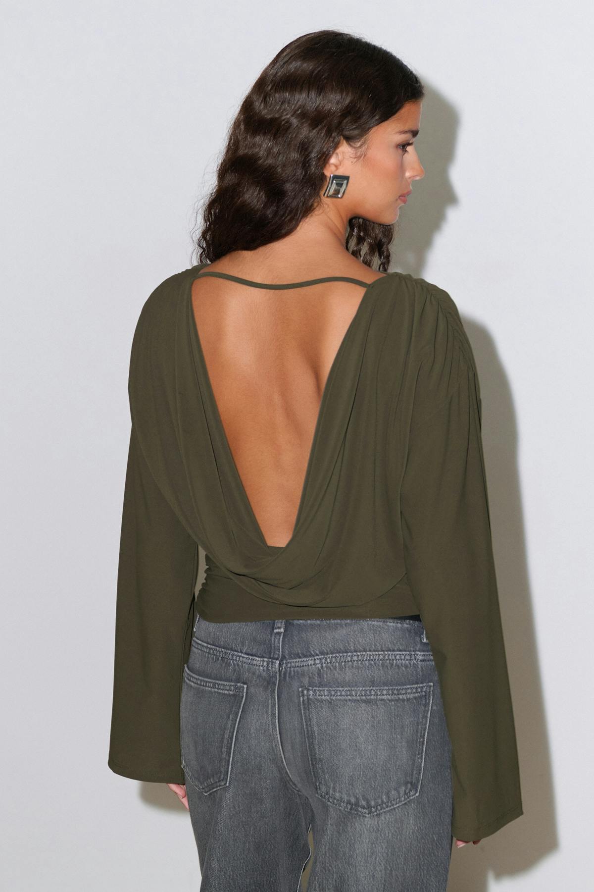 Draped back top - Noir