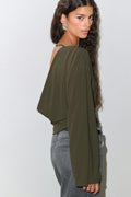 Draped back top - Vert foncé