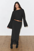 Draped back top - Noir