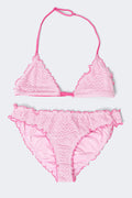 Y flounce bikini set - Blue paisley