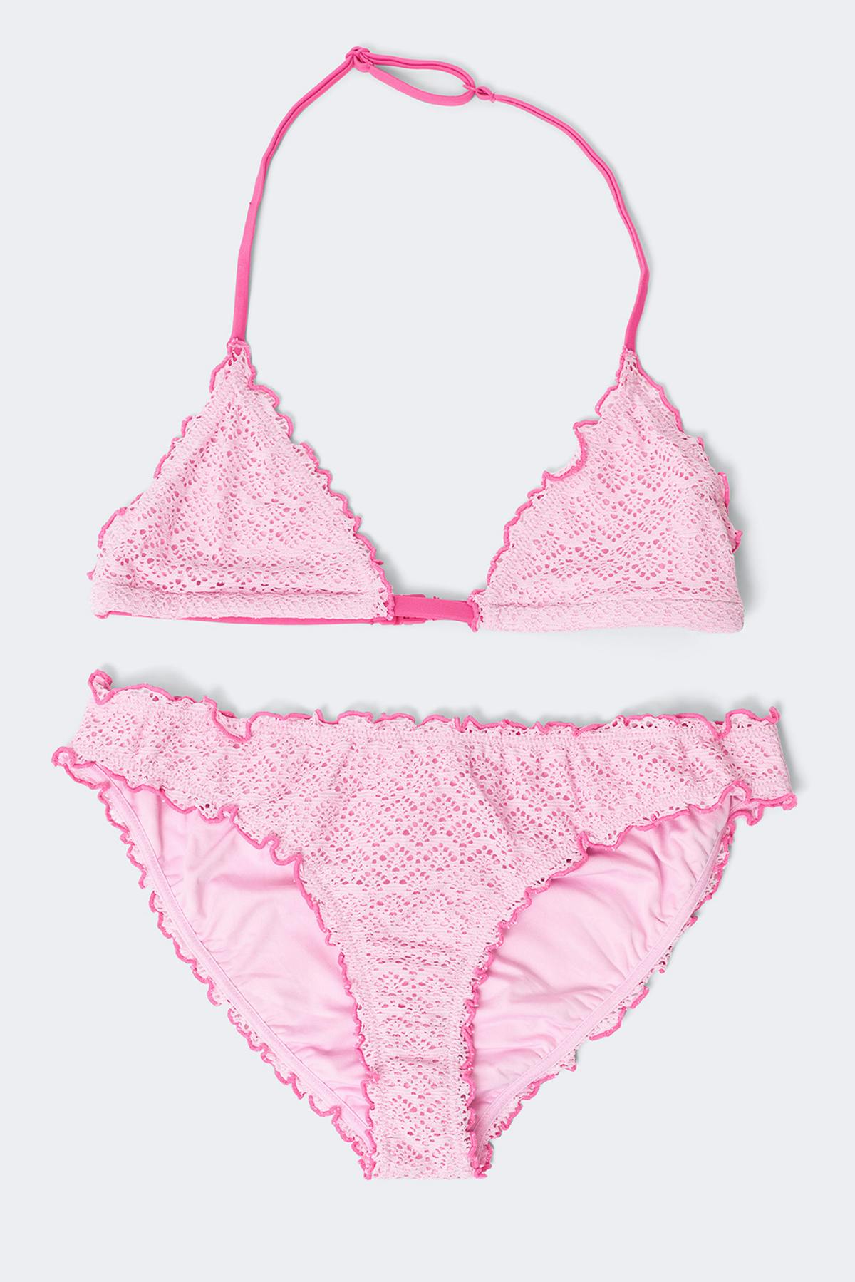 Y flounce bikini set - Blue paisley