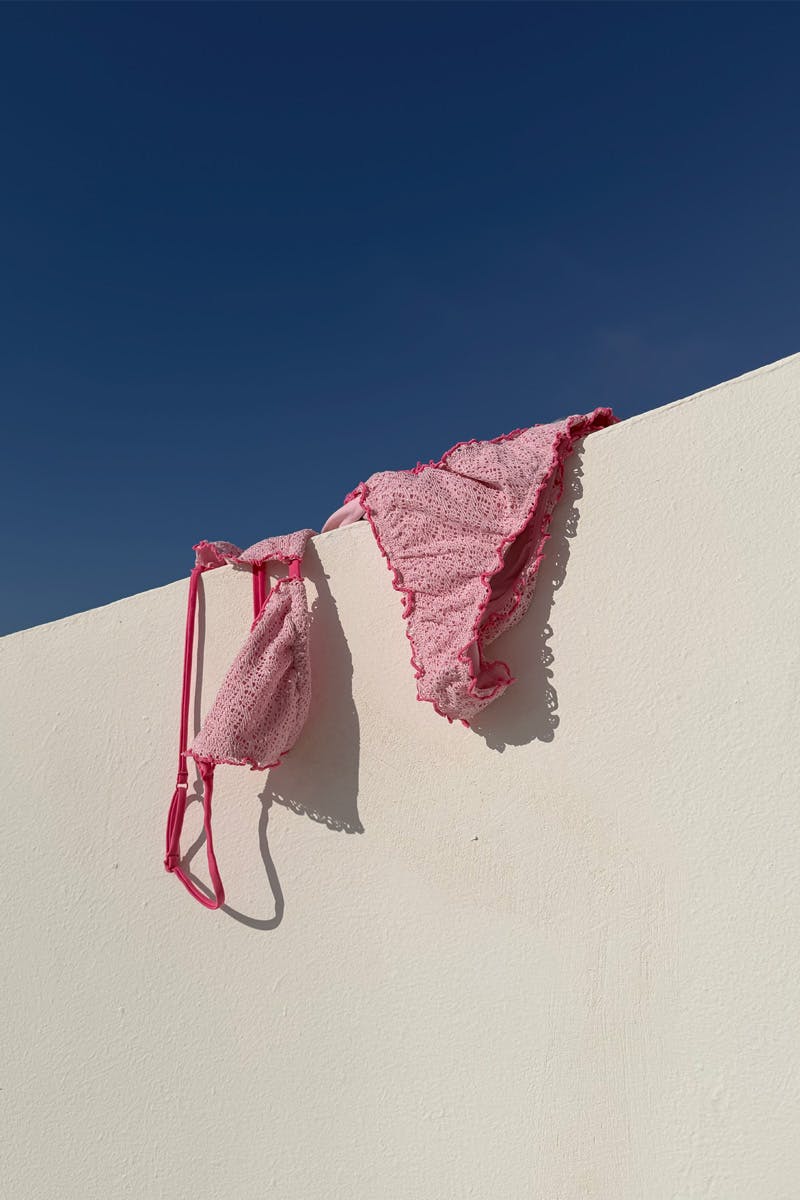 Y flounce bikini set - Blue paisley