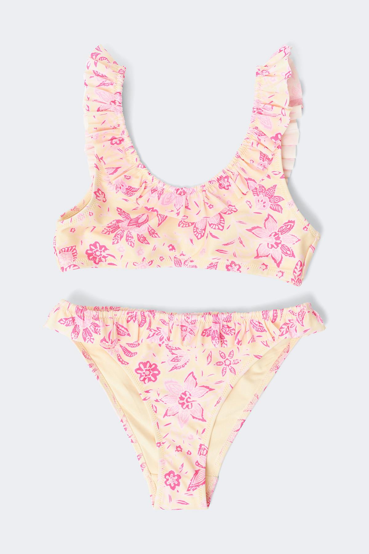 Y grace ruffle bikini set - Yellow solei