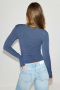 Slim fit scoop neck top - Falcon