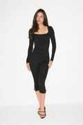 Slim fit scoop neck top - Noir