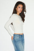 Slim fit long sleeve top - Afterglow
