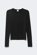 Slim fit long sleeve top - Blanc cassé