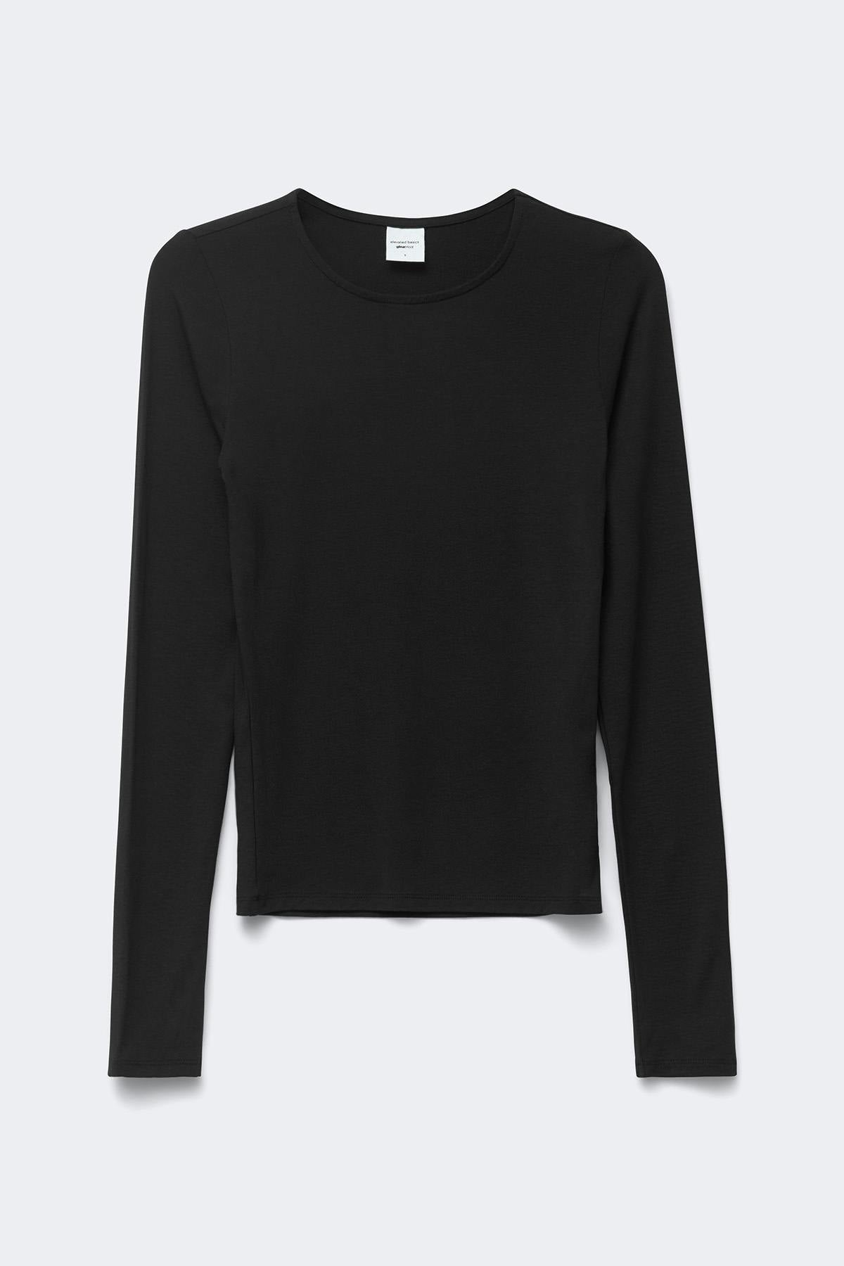 Slim fit long sleeve top - Blanc cassé