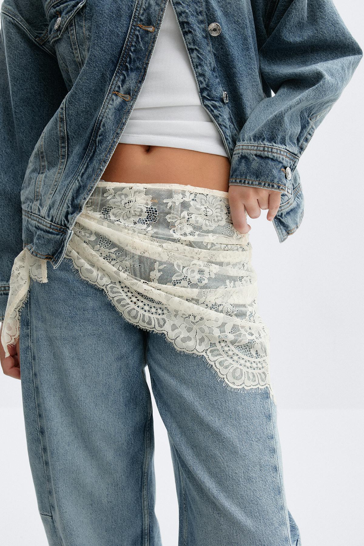 Lace hip scarf - Noir