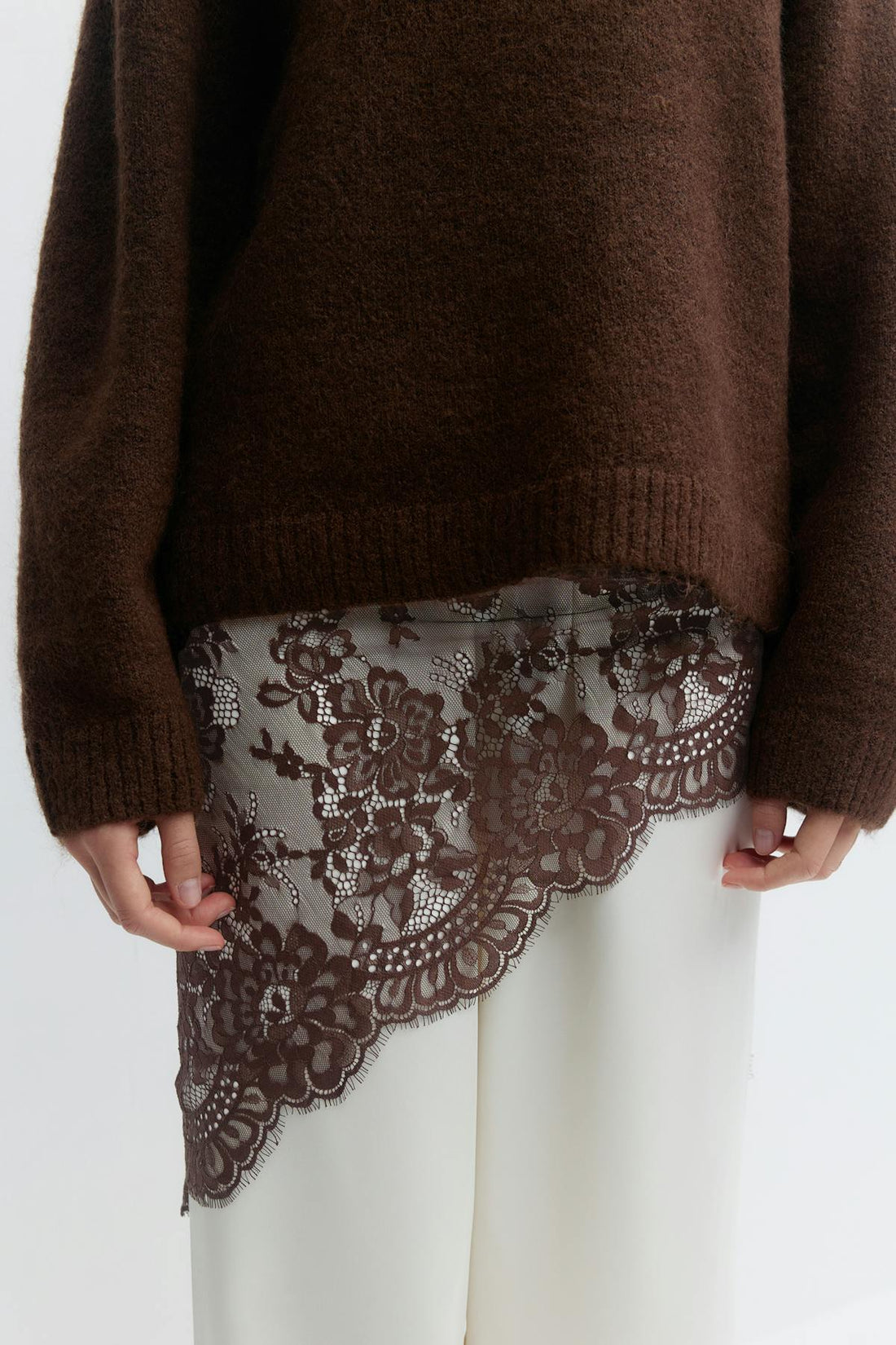 Lace hip scarf - Chocolate plum