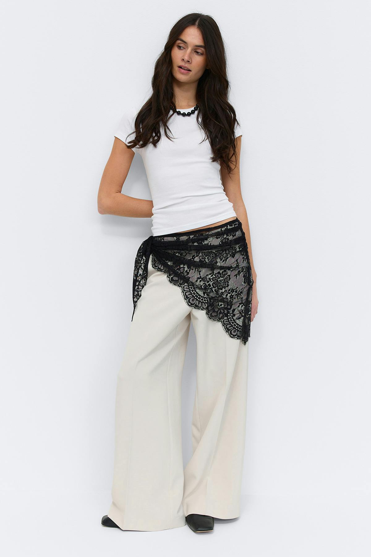 Lace hip scarf - Noir