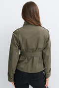 14+ short belted trench jacket - Beige