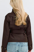 14+ short belted trench jacket - Noir