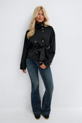 14+ short belted trench jacket - Vert