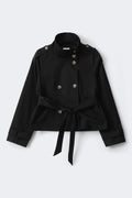 14+ short belted trench jacket - Vert