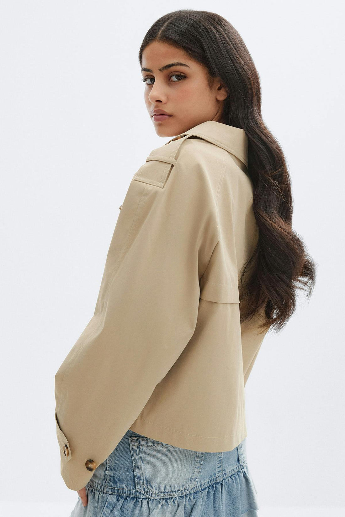 Y short trench jacket - Beige