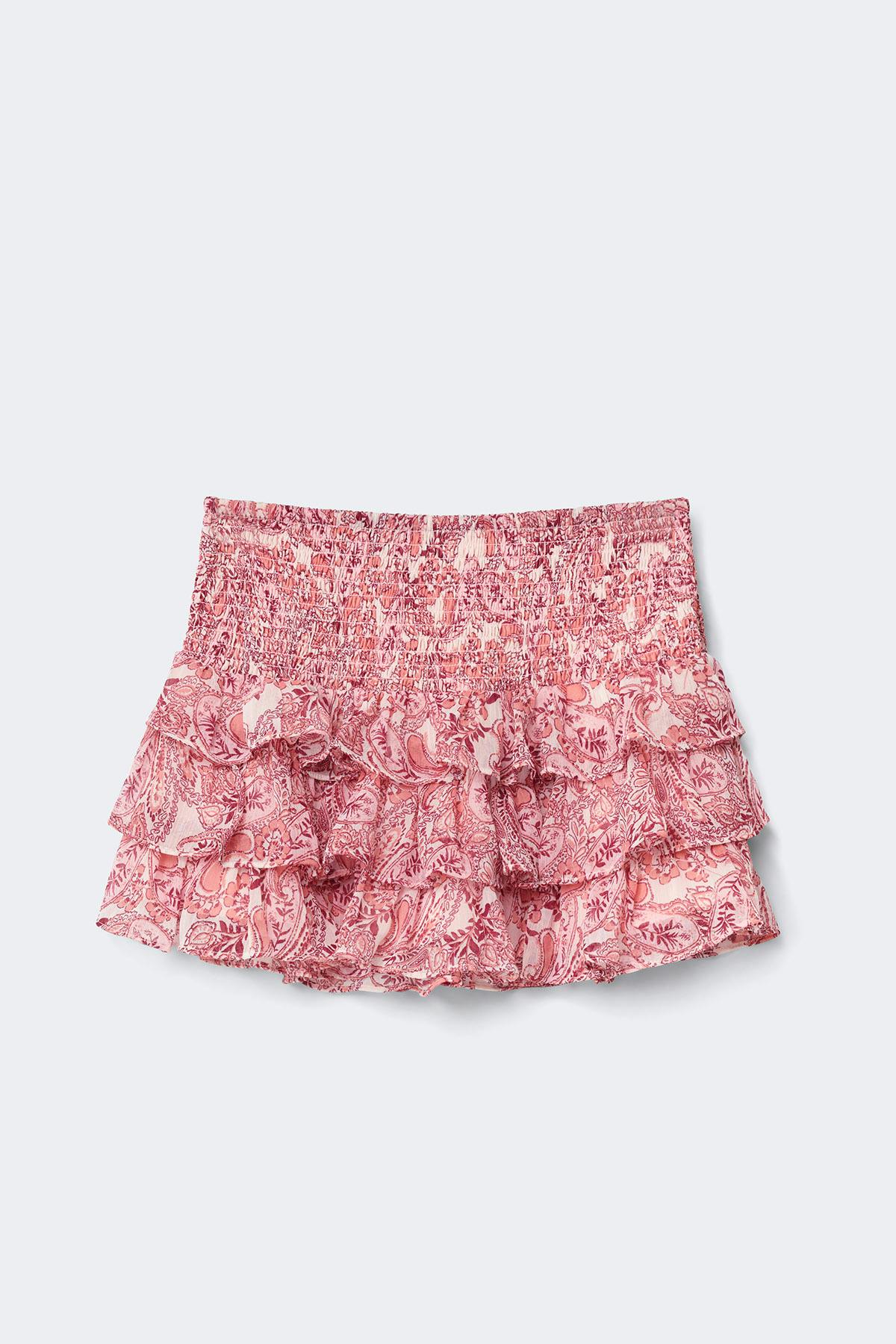 Y frill skirt - Pink/aop