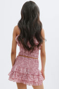 Y frill skirt - Pink paisley