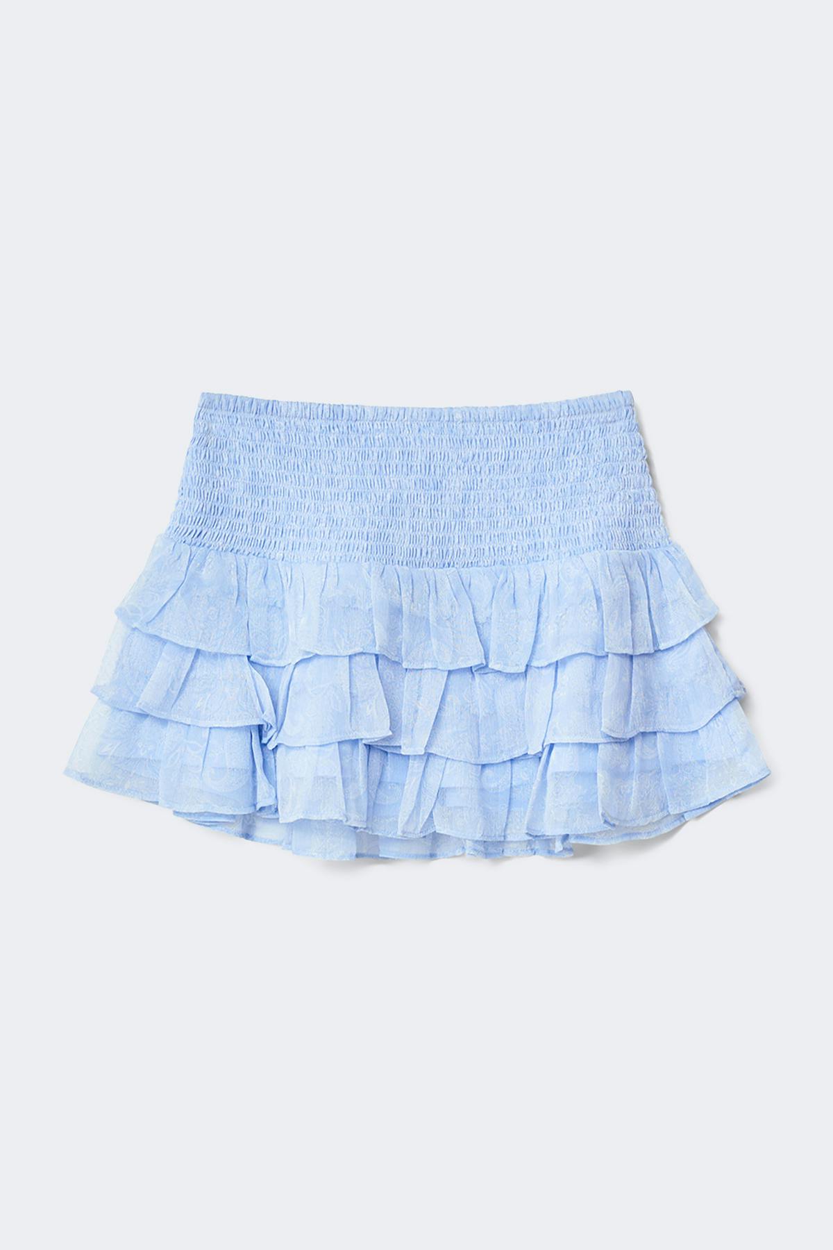 Y frill skirt - Blue aop