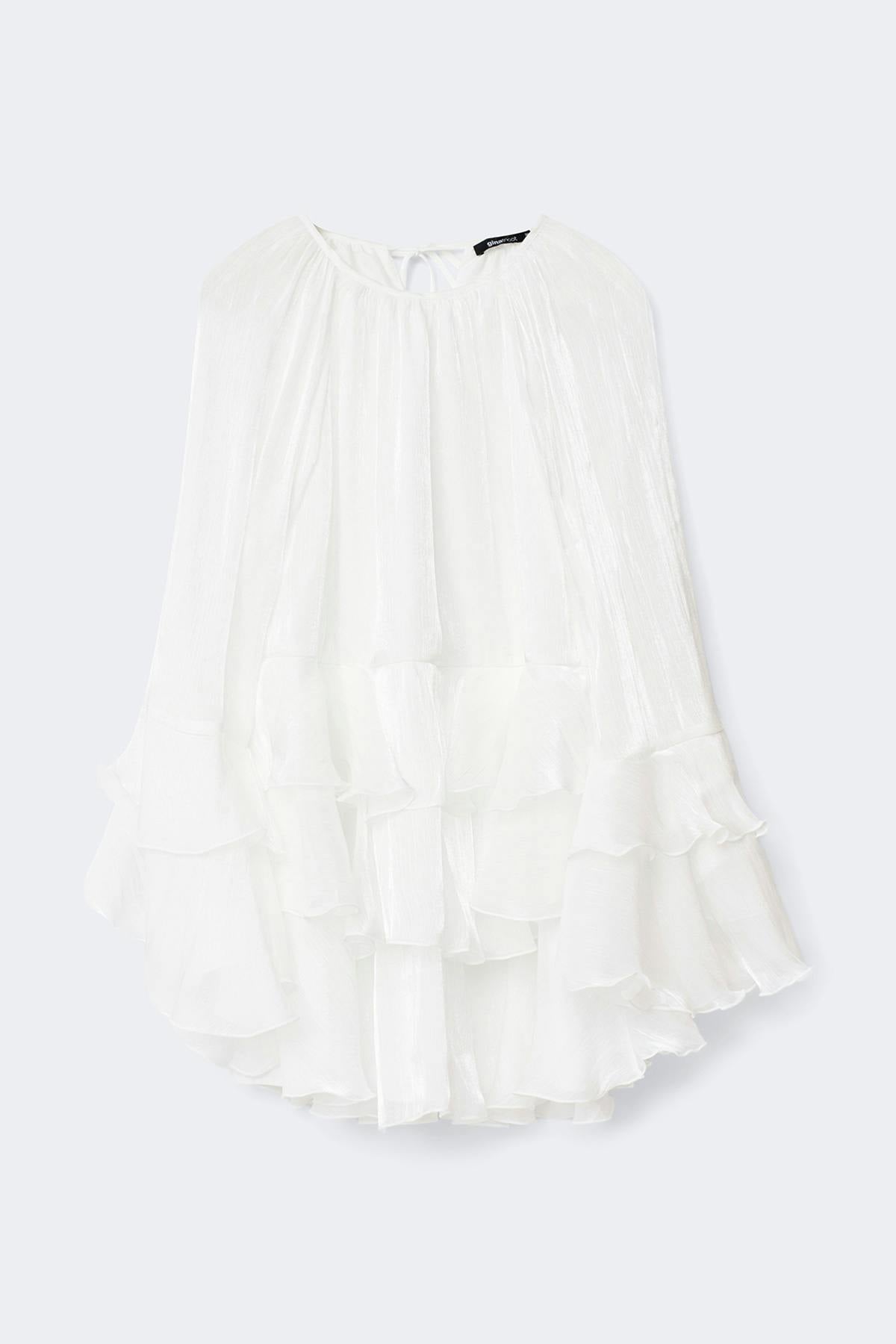 Flowy frill mini dress - Bordeaux