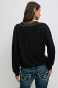 14+ lace sweater - Noir