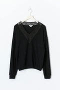 14+ lace sweater - Noir
