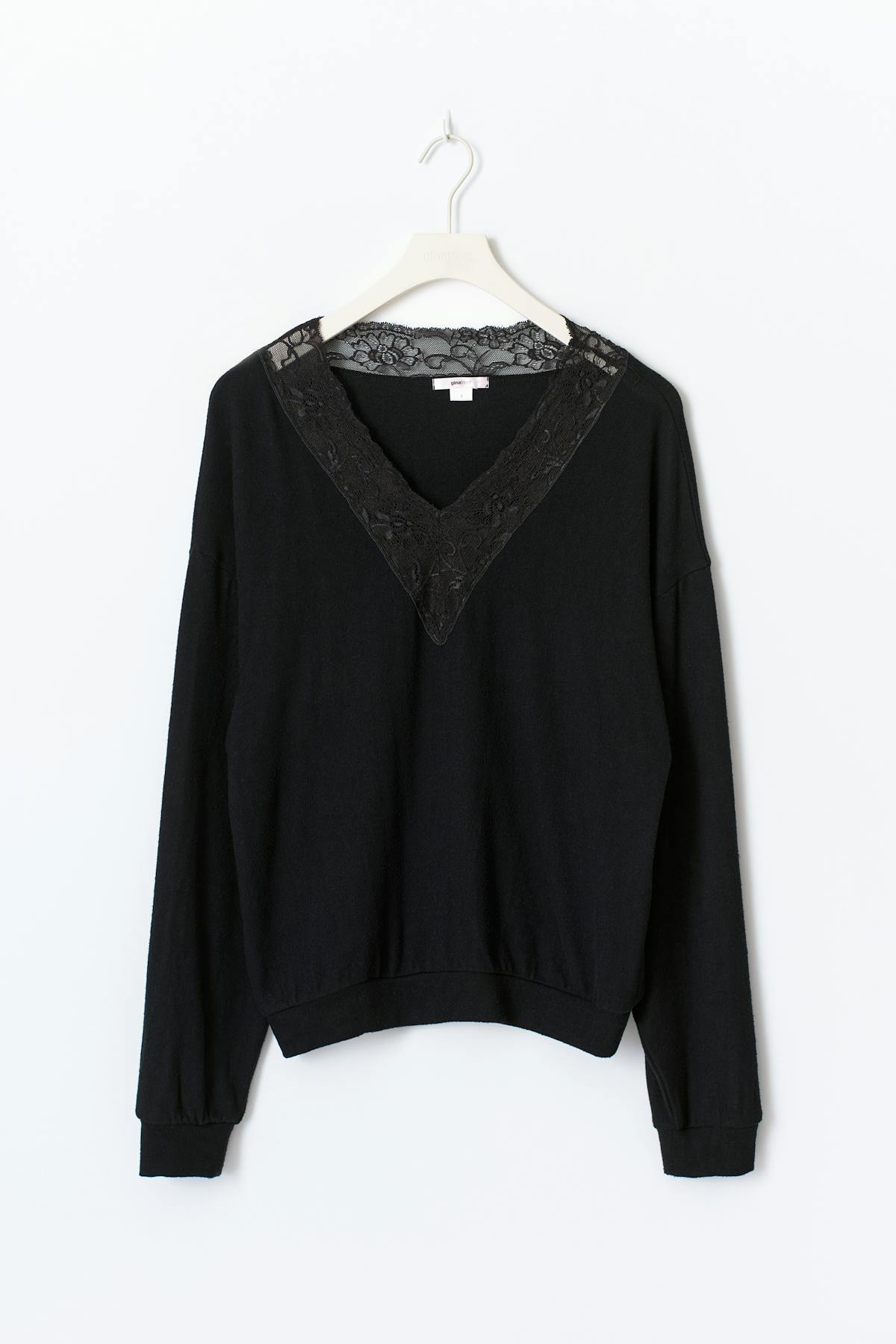 14+ lace sweater - Noir