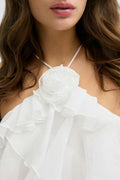 Frill mini dress - Blanc cassé