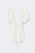 Embroidered mini dress - Blanc cassé