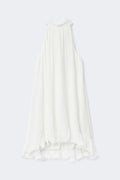 Pleated frill mini dress - Blanc cassé