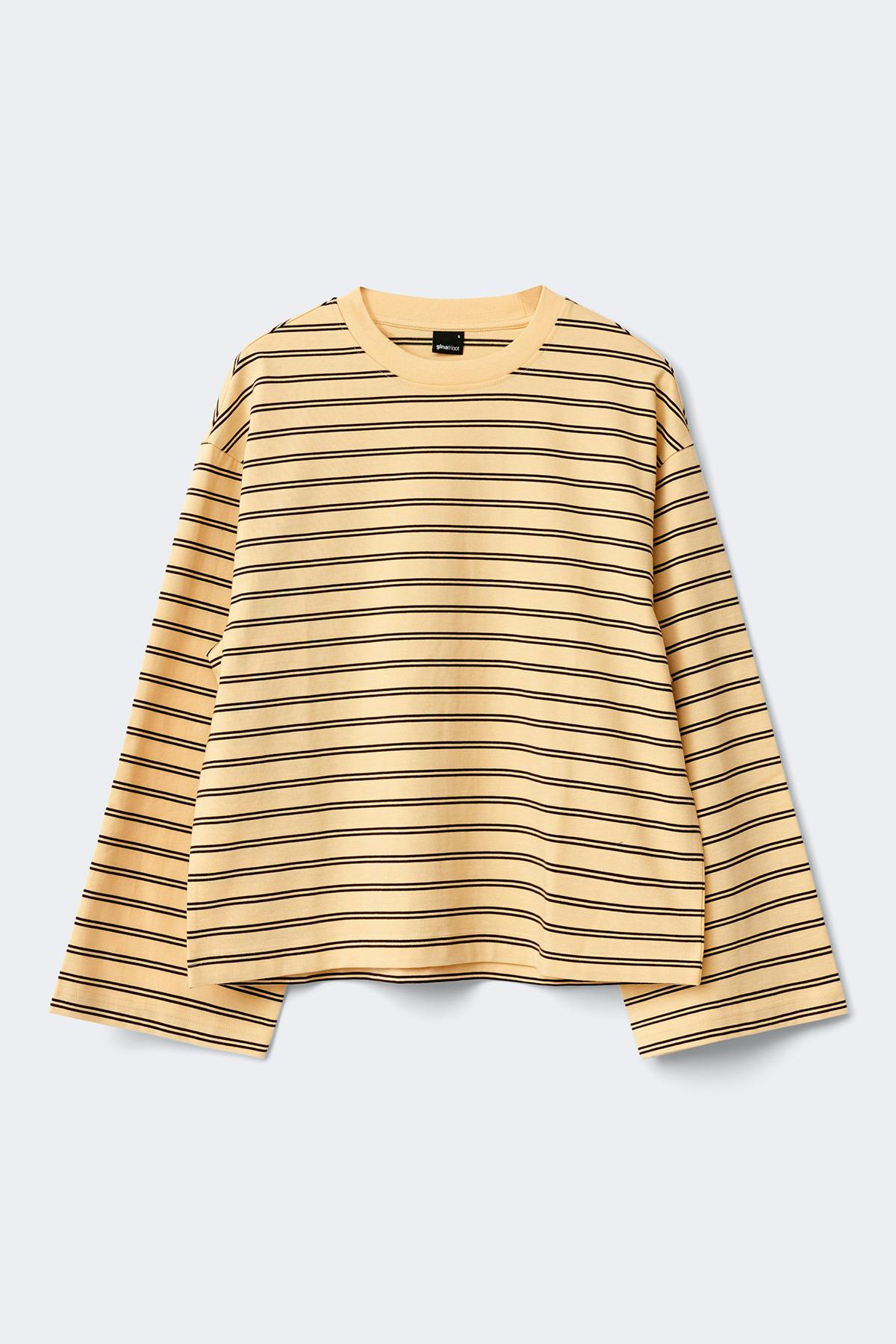 Stripe long sleeve tee - Brown/blue stripe