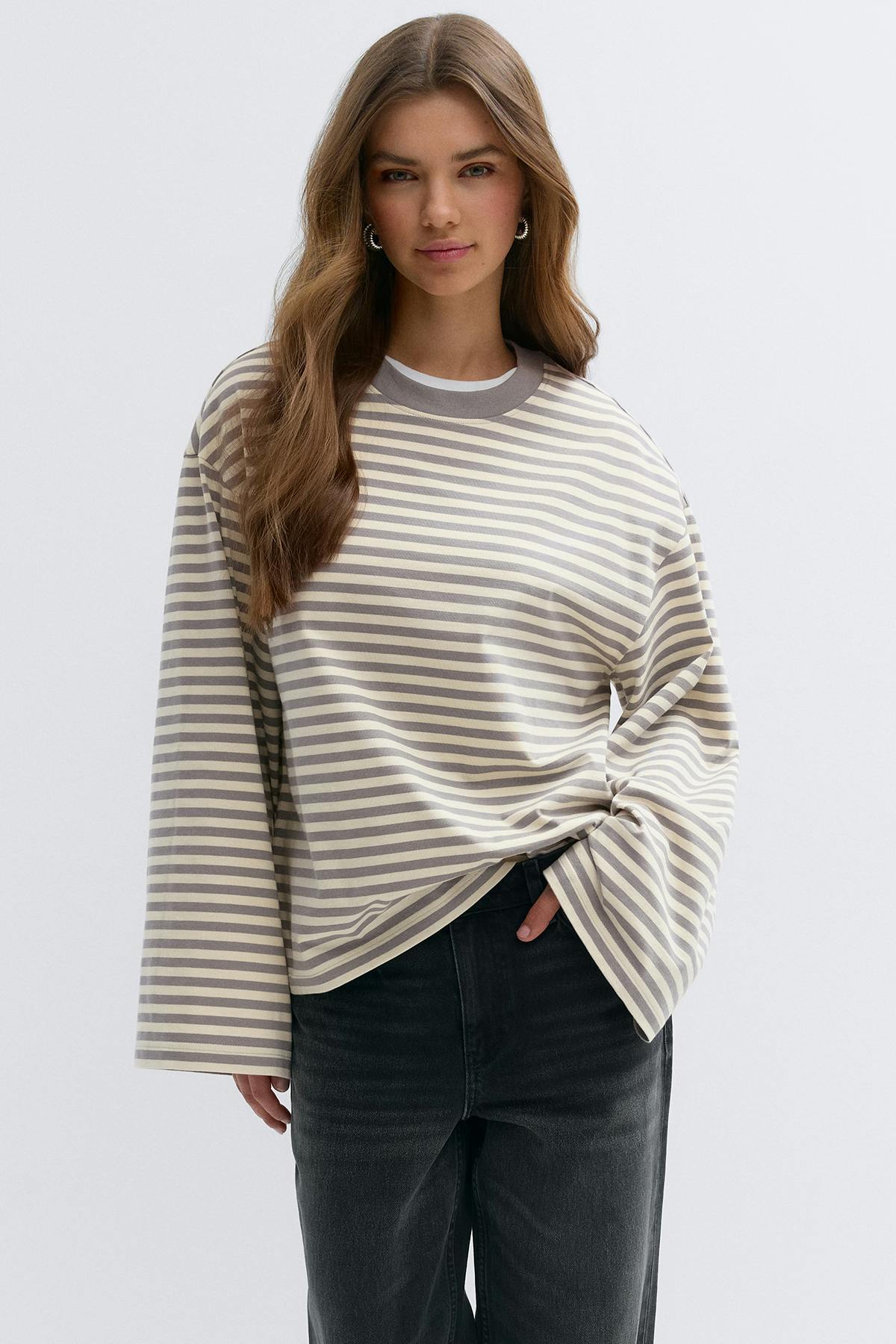 Stripe long sleeve tee - Orchid stripe