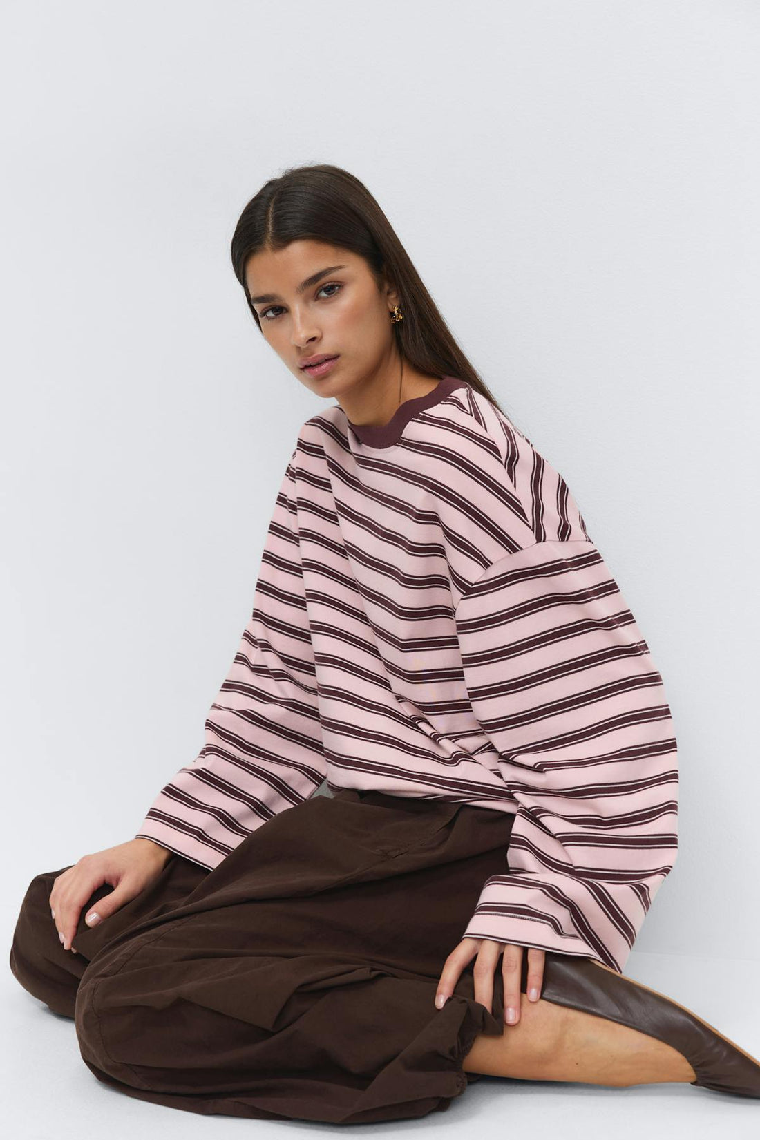 Stripe long sleeve tee - Lotus/stripe