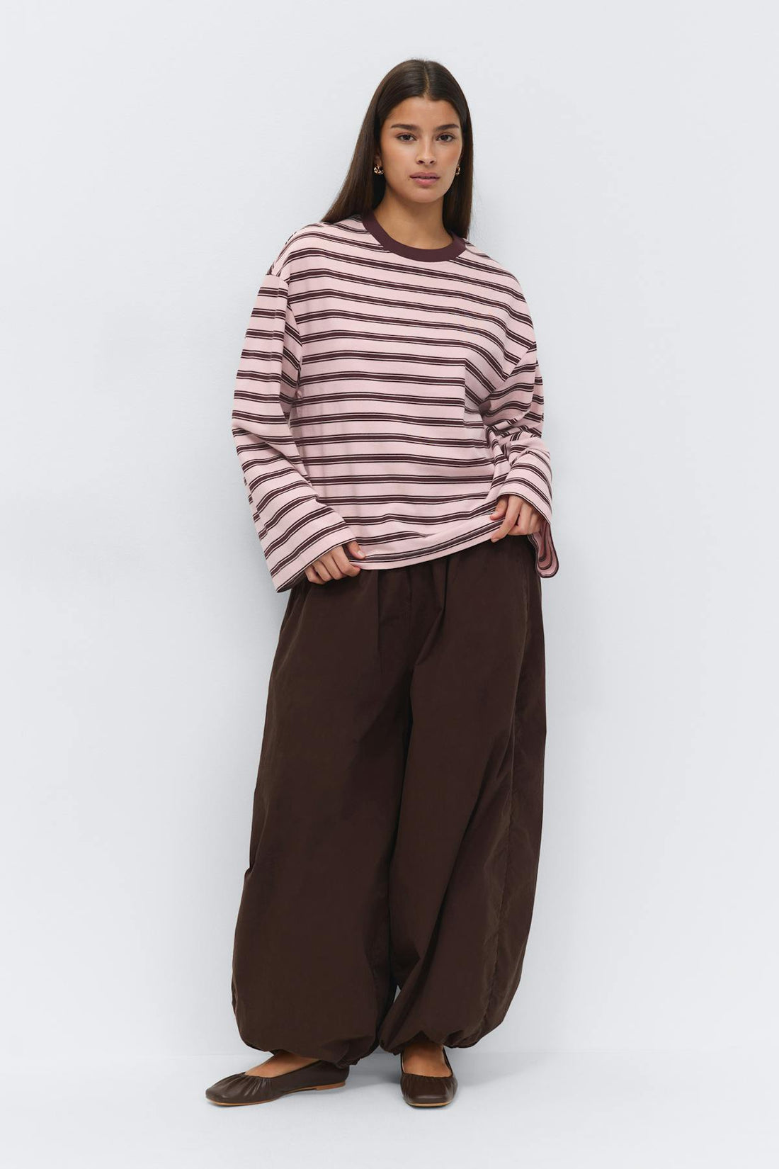 Stripe long sleeve tee - Lotus/stripe