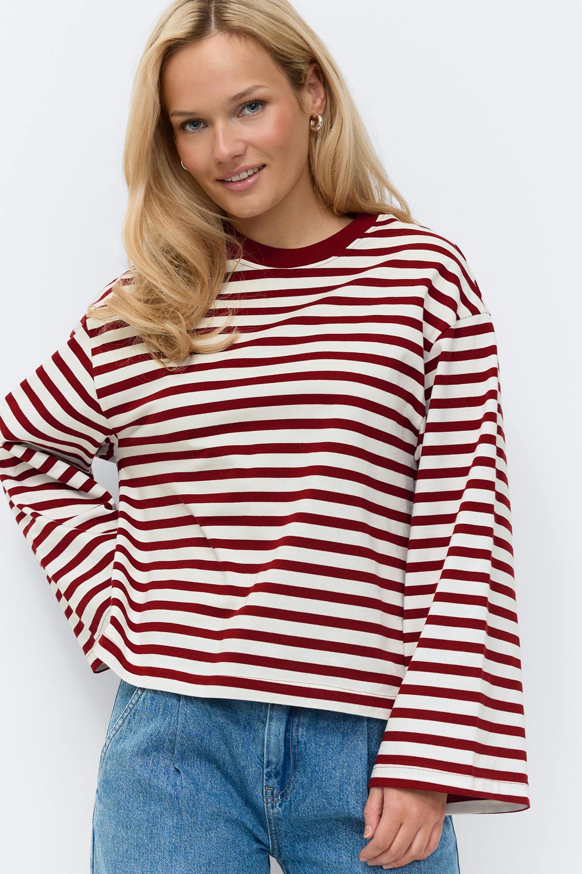 Stripe long sleeve tee - Sky captain/stripe